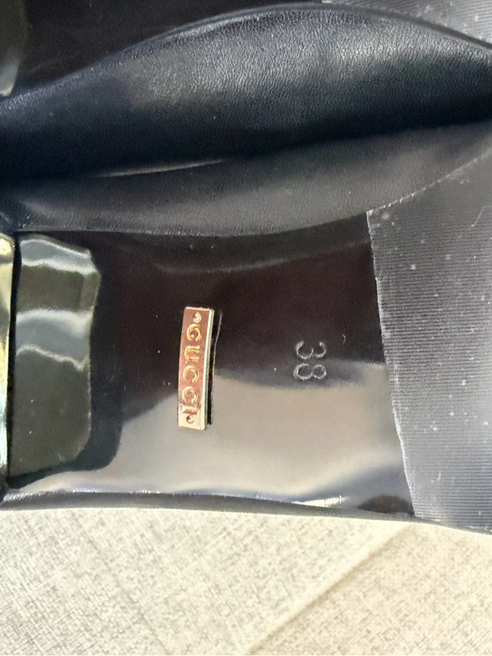 GUCCI Black Leather Ballet Gold Horsebit Heels - Picture 8 of 10